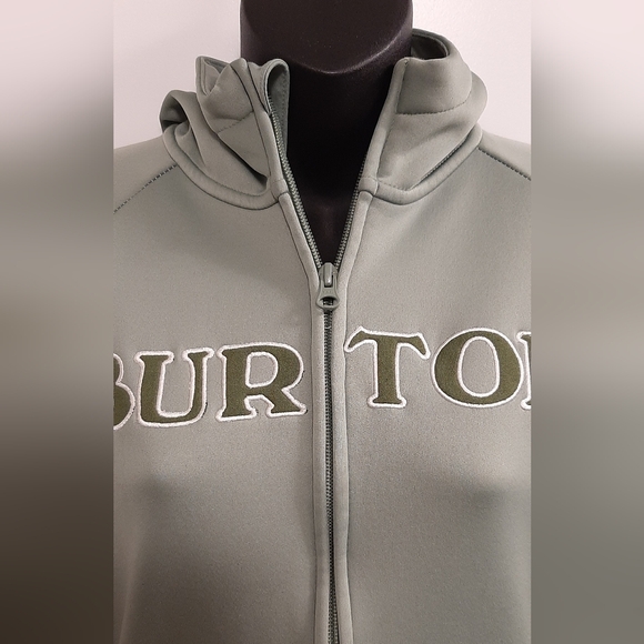 BURTON Snowboard Scoop Hoodie DryRide Green Women's Small Full Zipper Hooded - Picture 2 of 7